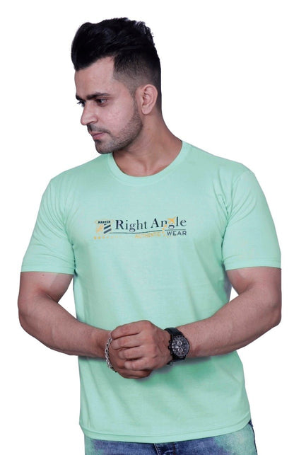 Godfrey Eco Light Green Printed Round Neck T-Shirt