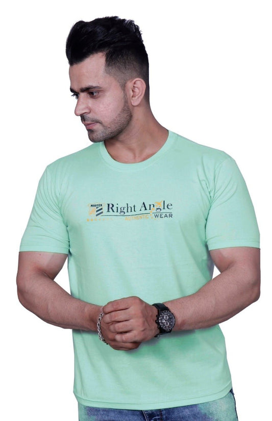 Godfrey Eco Light Green Printed Round Neck T-Shirt