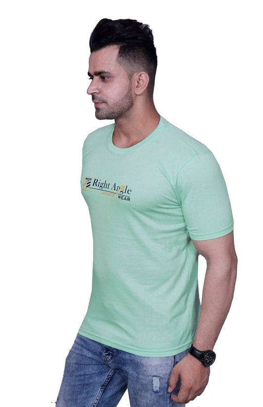 Godfrey Eco Light Green Printed Round Neck T-Shirt
