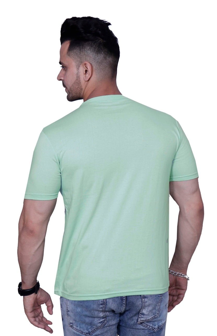 Godfrey Eco Light Green Printed Round Neck T-Shirt