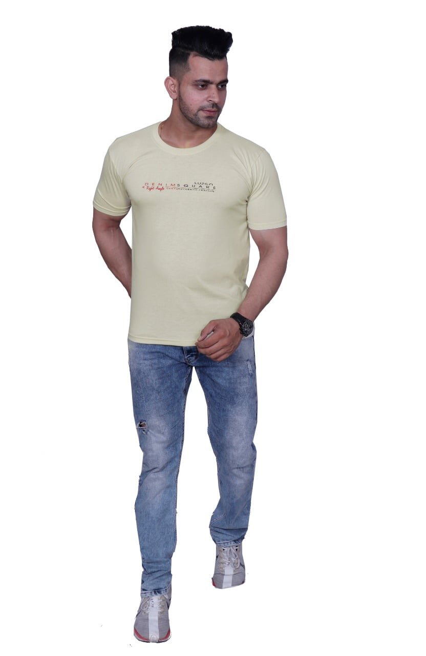 Godfrey Eco Cream Printed Round Neck T-Shirt
