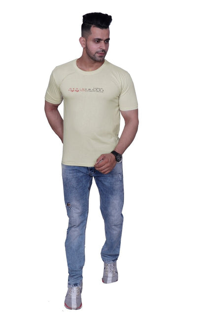 Godfrey Eco Cream Printed Round Neck T-Shirt