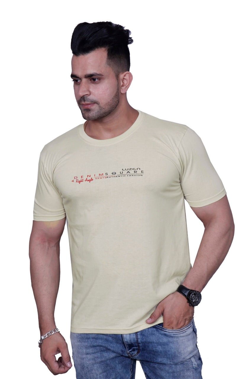Godfrey Eco Cream Printed Round Neck T-Shirt