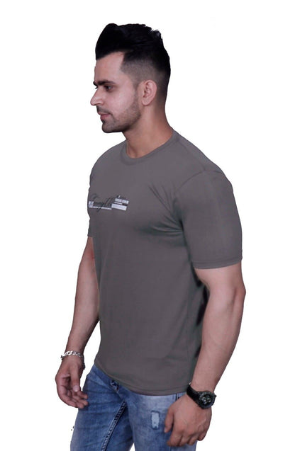 Godfrey Eco Dark Grey Printed Round Neck T-Shirt