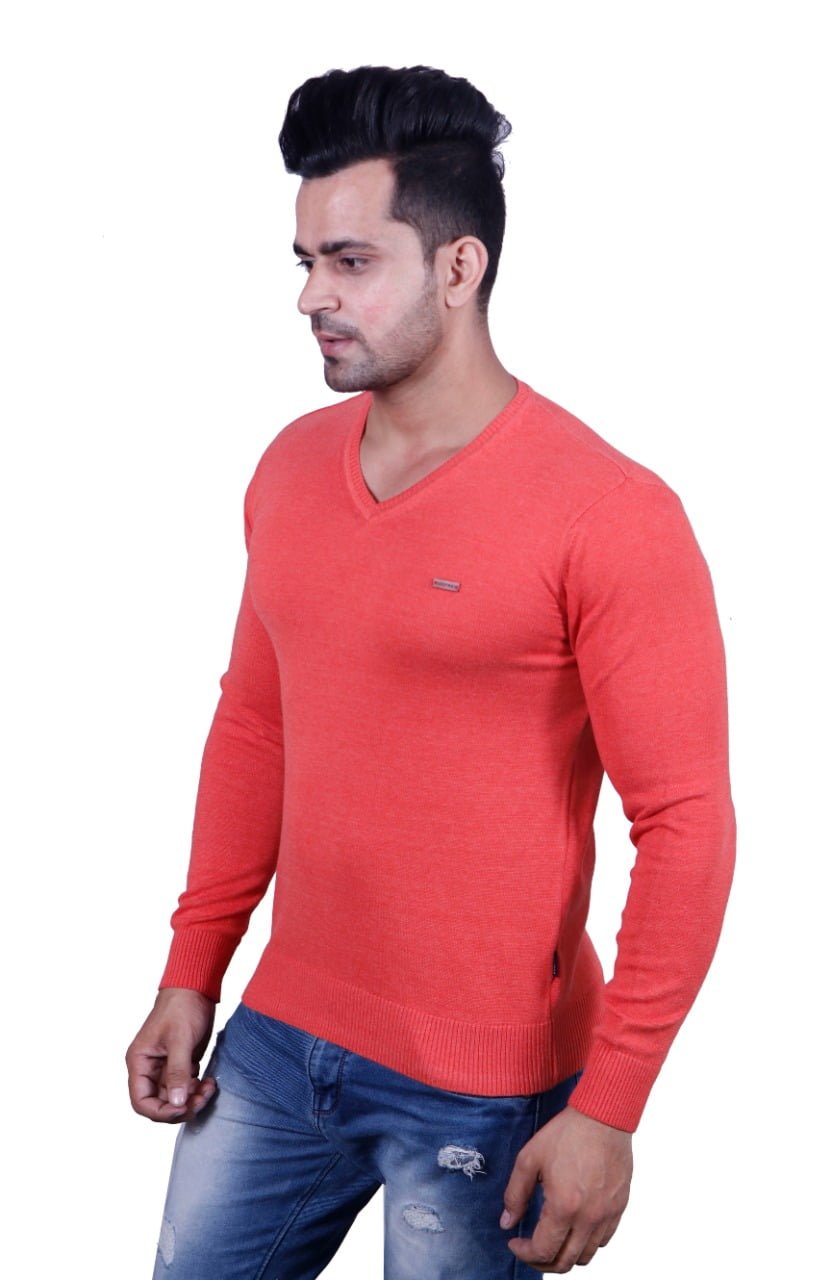 Carrot Solid V-Neck Pullover