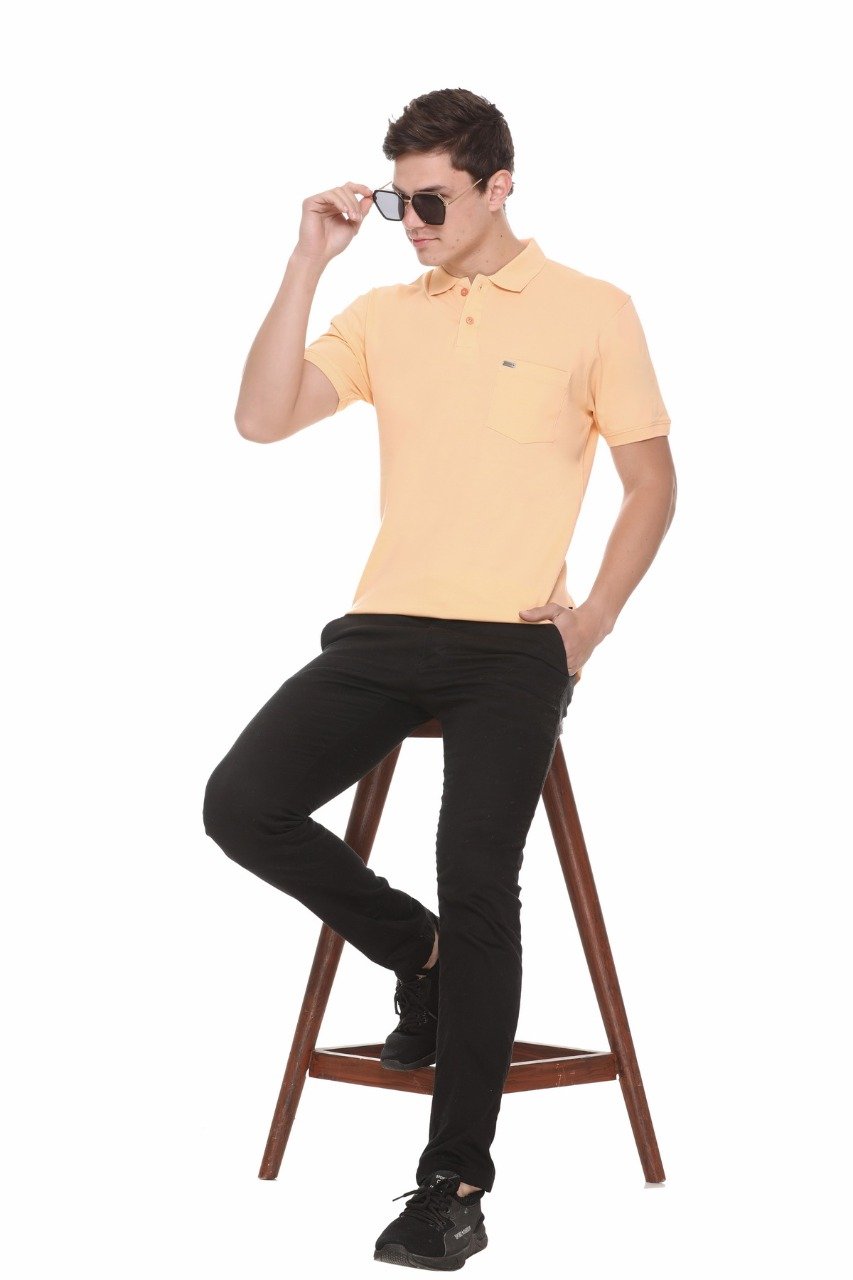 Skin Solid Pocket Polo T-Shirt