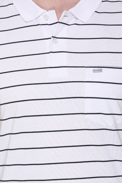 Black and White Polo T Shirt Half Sleeves for Men With Pocket