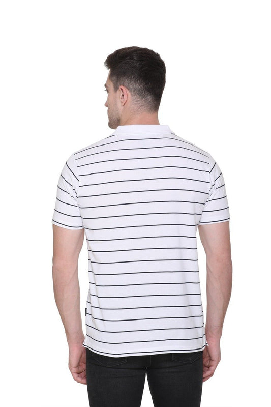 Black and White Polo T Shirt Half Sleeves for Men With Pocket