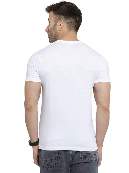 Godfrey Eco White Solid Round Neck Men T-Shirt