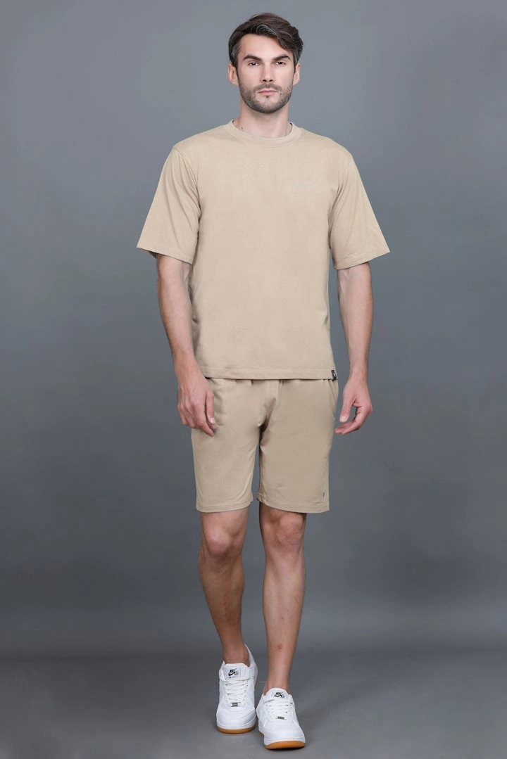 Beige Oversized Coord Sets men