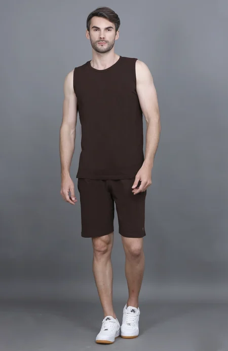Coffee Coord Sets Men Sando Set