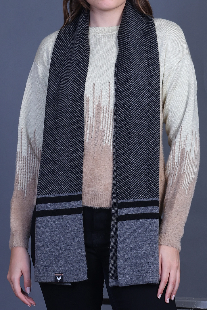Medium Grey Woolen Mufflers for Men & Women