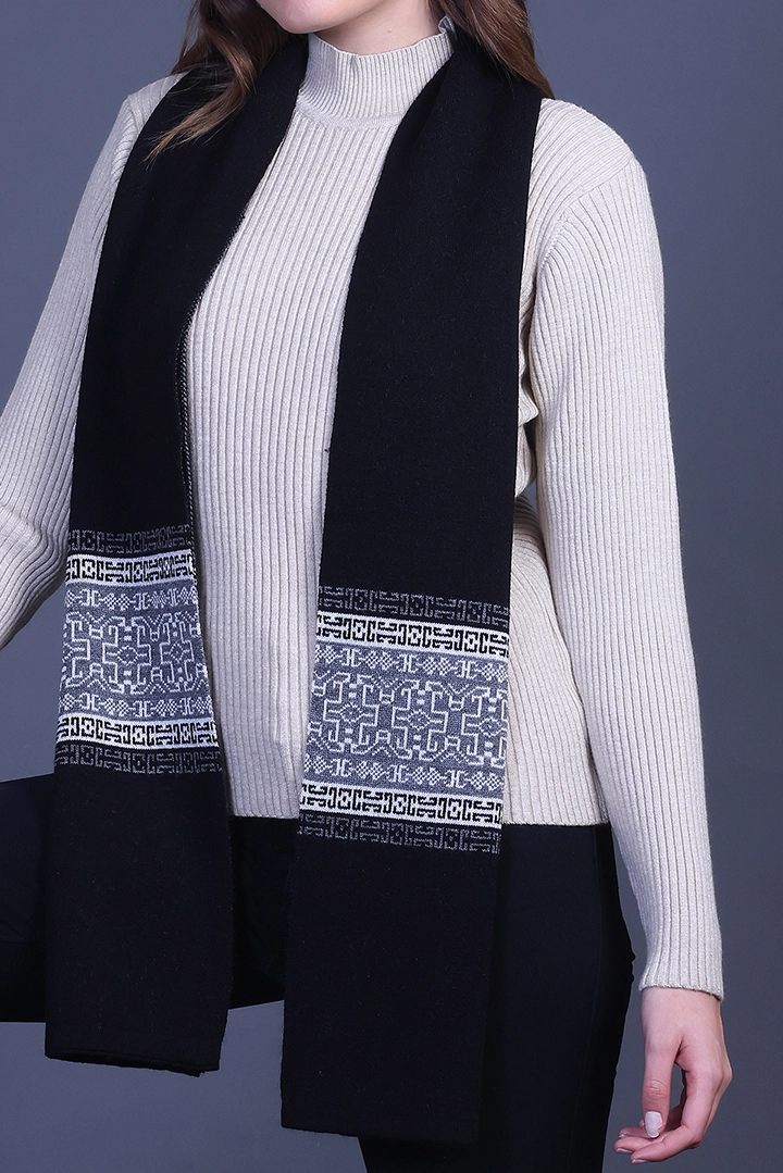 Black Woolen Mufflers for Men & Women