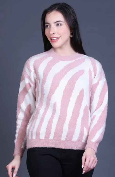 Onion Full Sleeve Woolen Round Neck Sweater For Women
