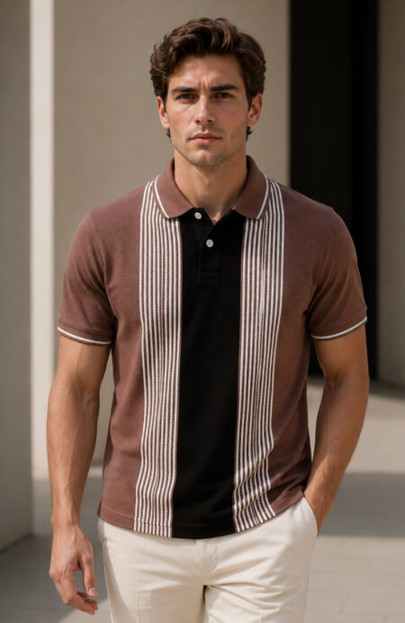 Coffee Half Sleeve Polo T-Shirt for Men