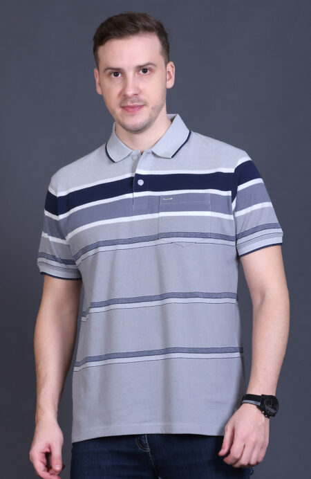 Denim Half Sleeve Polo T-Shirt for Men