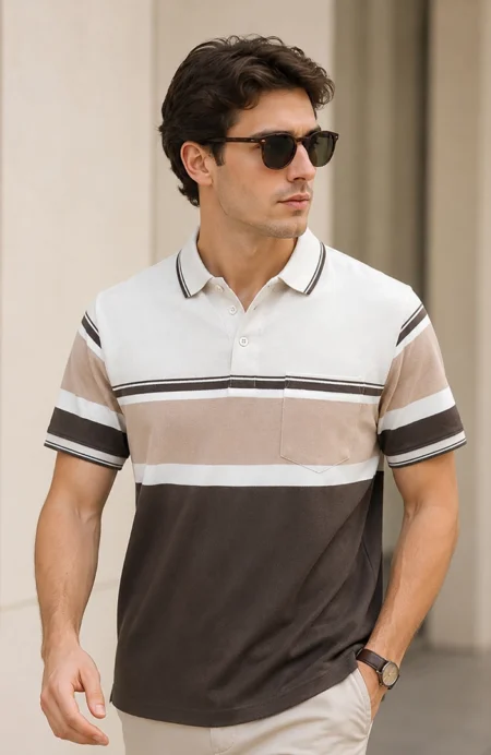 Coffee Half Sleeve Polo T-Shirt for Men