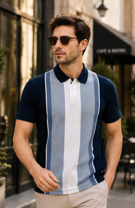 Navy Half Sleeve Polo T-Shirt for Men